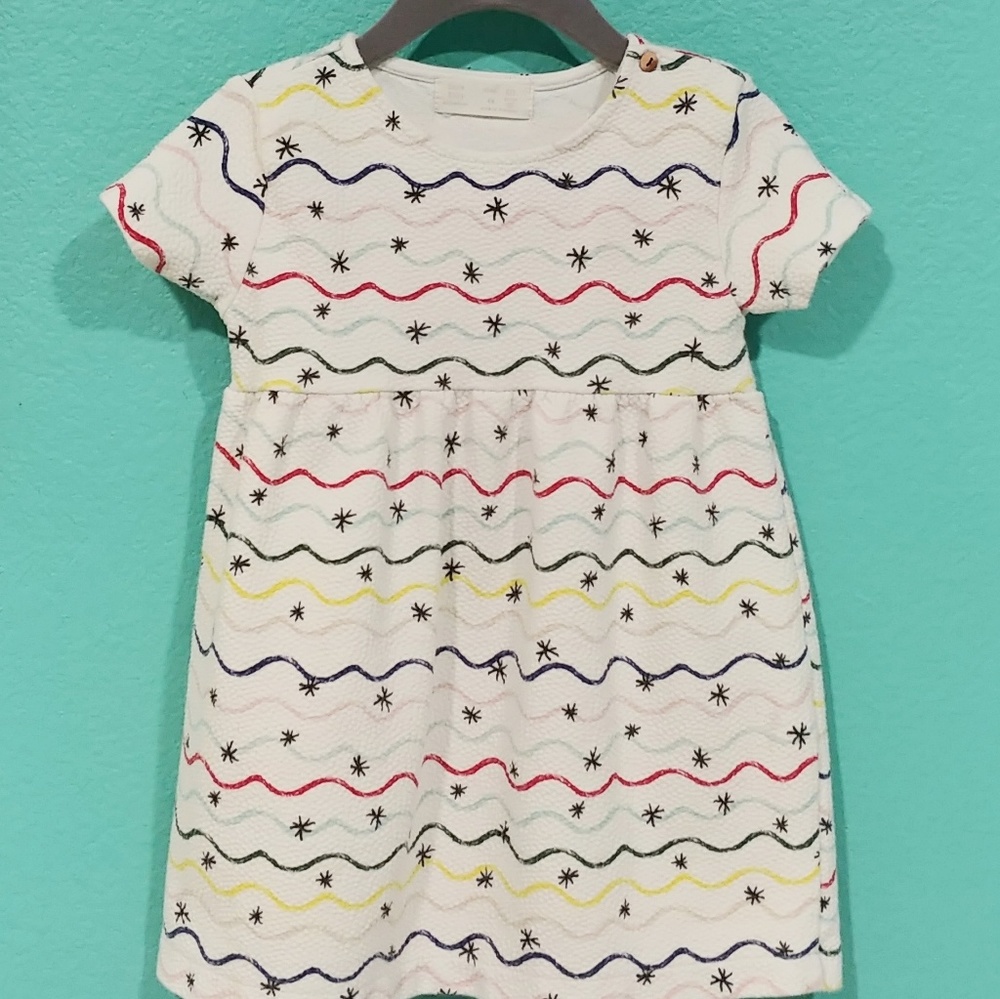 ZARA Girls 2/3yrs Dress w/colorful lines and stars
